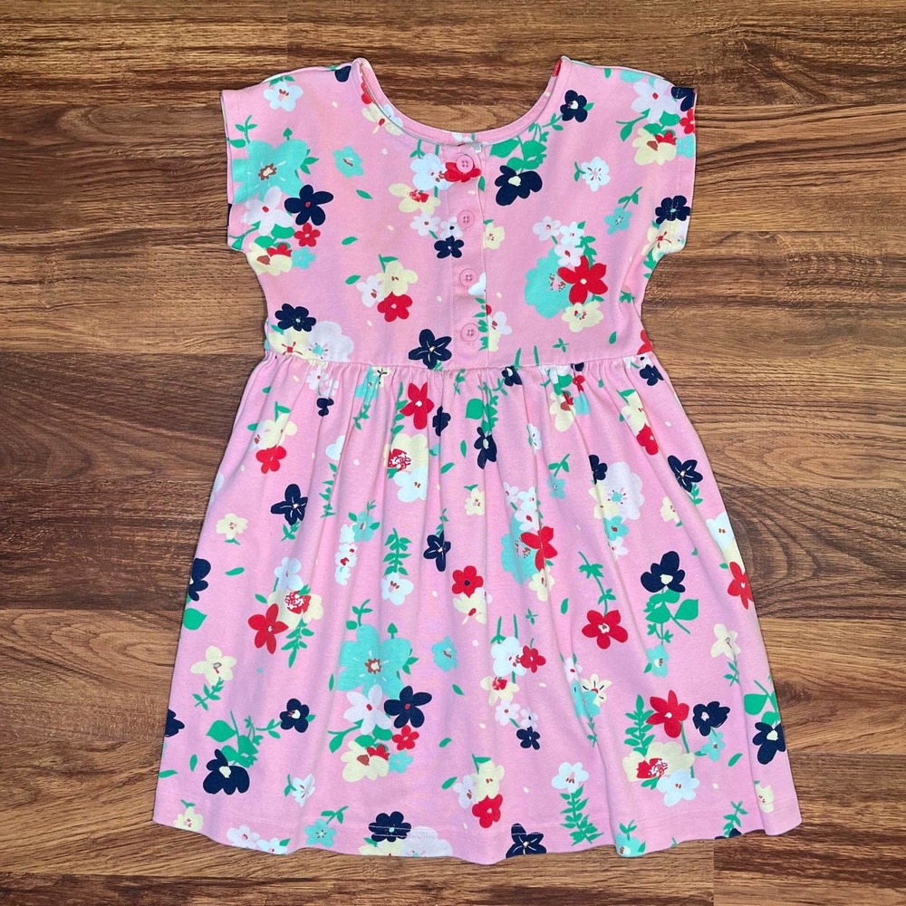 Hanna Andersson Pink Floral Dress Girls Size 120CM or US 7
